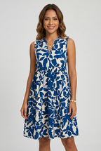 Vestido Floral Feminino Sem Mangas Casual de Verão