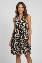 Vestido Floral Feminino Sem Mangas Casual de Verão