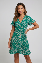 Vestido Floral Transpassado com Amarração