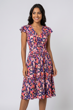 Vestido Feminino Floral Acinturado Elegante