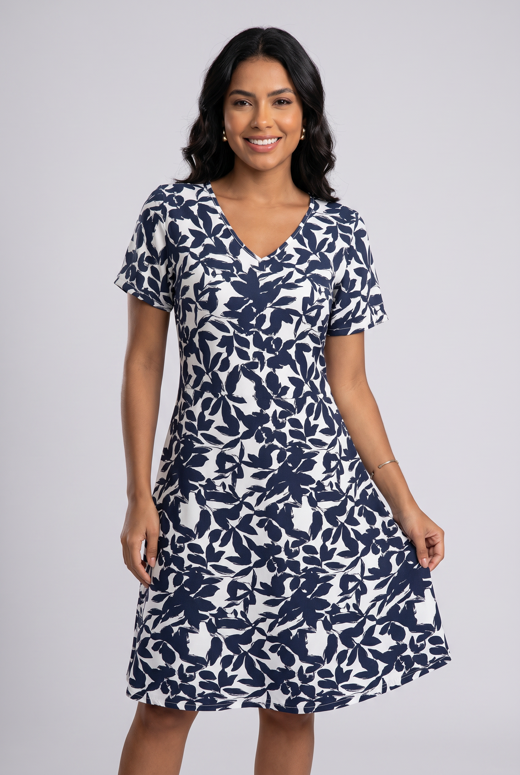 Vestido Feminino Floral Solto Casual