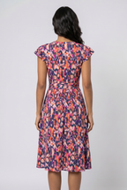 Vestido Feminino Floral Acinturado Elegante