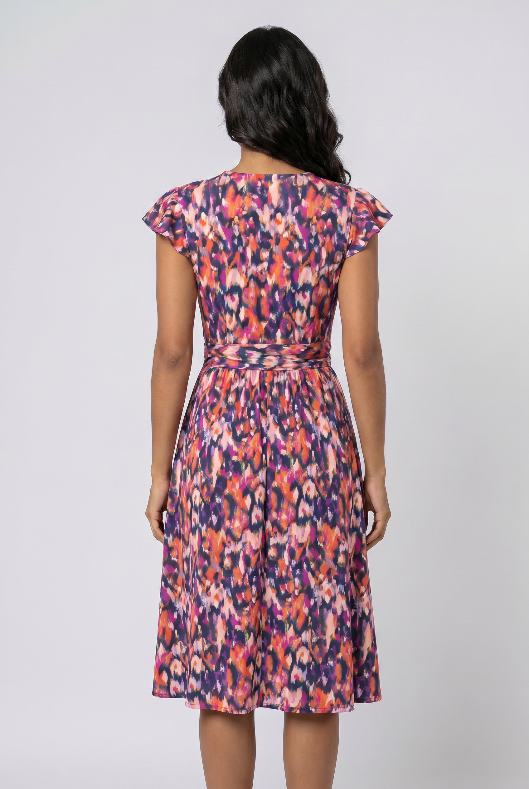 Vestido Feminino Floral Acinturado Elegante