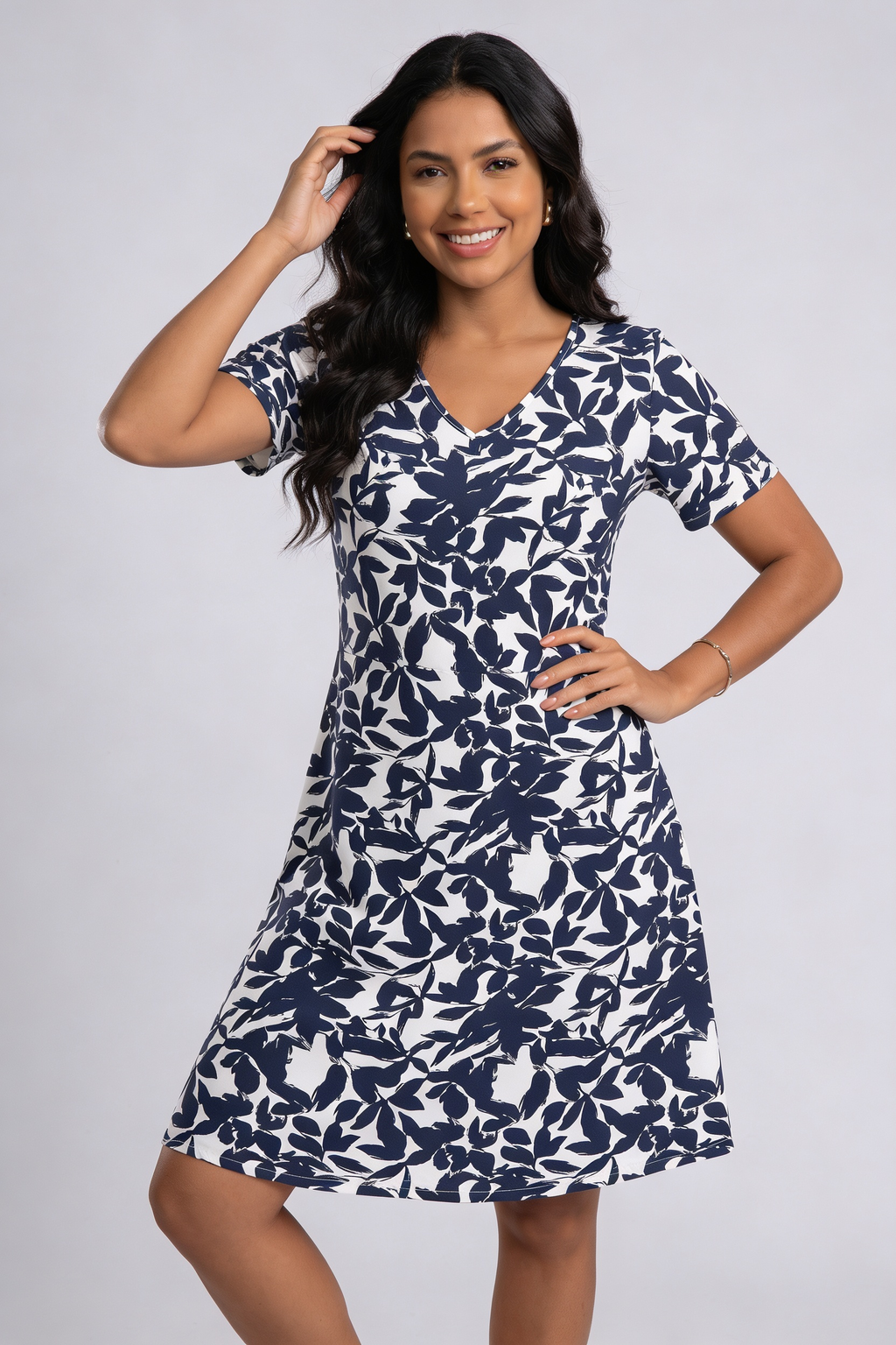 Vestido Feminino Floral Solto Casual