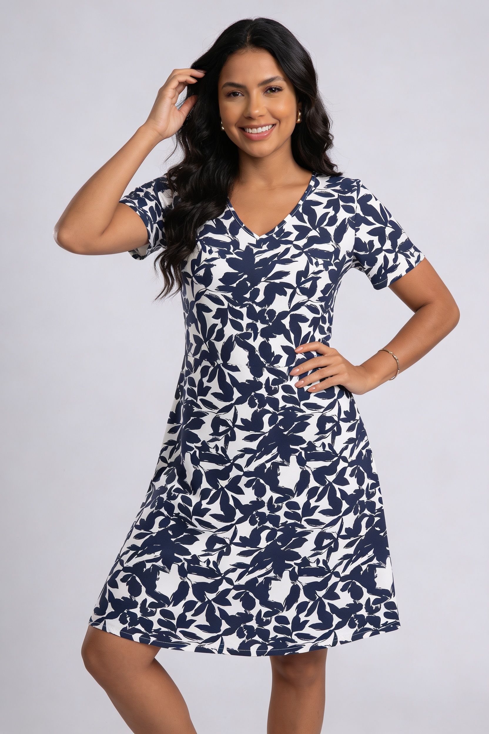 Vestido Feminino Floral Solto Casual