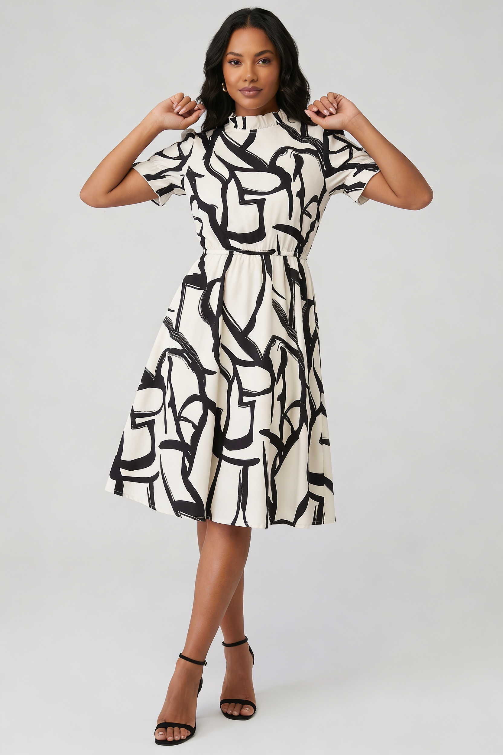 Vestido Feminino Geométrico Elegante