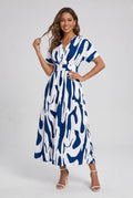 Vestido Longo Estampado com Decote V para Verão
