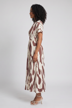 Vestido Longo Estampado com Decote V para Verão