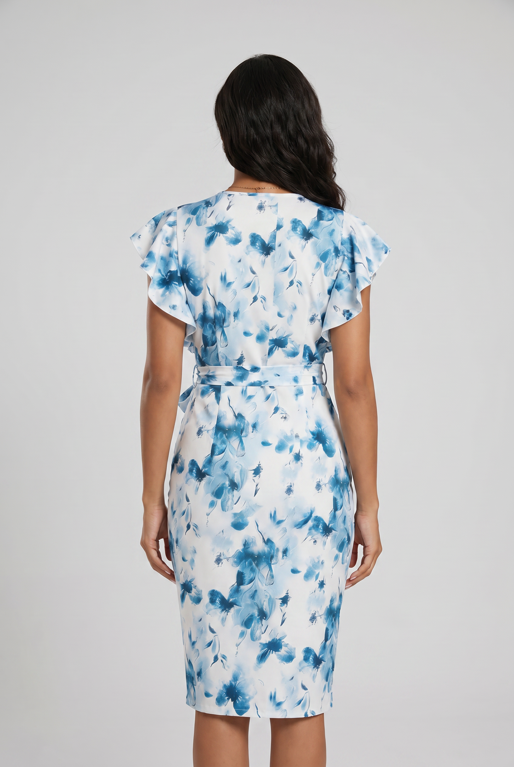 Vestido Feminino Floral Elegante com Amarração