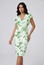 Vestido Feminino Floral Elegante com Amarração